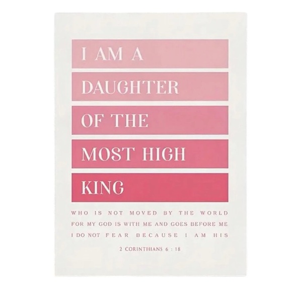 Wood Hung Bible Verse Artwork, Daughter of the King, 8”x10” - Picture 2 of 3